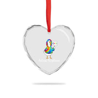 Autism Acceptance Heart Crystal Glass Ornament Accept Understand Love Support Neurodivergent