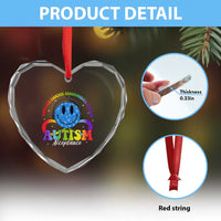 Autism Acceptance Heart Crystal Glass Ornament Acceptance Special Education Teacher Kids