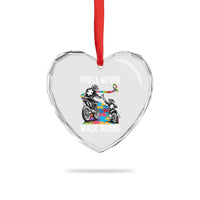 Autism Acceptance Heart Crystal Glass Ornament Autism Dad Motocross Rider Father Son Support