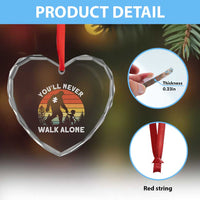 Autism Acceptance Heart Crystal Glass Ornament Autism Dad You'll Never Walk Alone Support