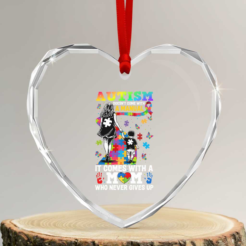 Autism Acceptance Heart Crystal Glass Ornament Doesn't Come with a Manual Autism Mom
