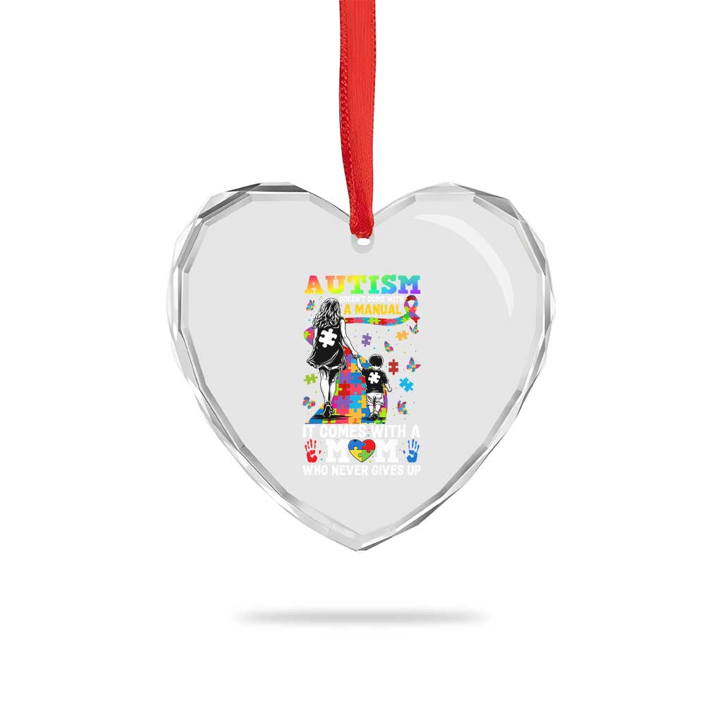 Autism Acceptance Heart Crystal Glass Ornament Doesn't Come with a Manual Autism Mom