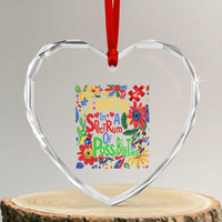 Autism Acceptance Heart Crystal Glass Ornament I Believe In A Spectrum Of Possibilities Retro Boho - Wonder Print Shop
