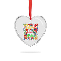 Autism Acceptance Heart Crystal Glass Ornament I Believe In A Spectrum Of Possibilities Retro Boho - Wonder Print Shop