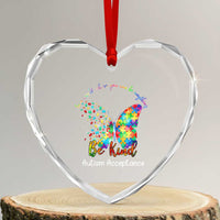 Autism Acceptance Heart Crystal Glass Ornament In A World Where You Can Be Anything Be Kind Butterfly Puzzle