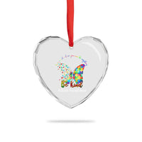 Autism Acceptance Heart Crystal Glass Ornament In A World Where You Can Be Anything Be Kind Butterfly Puzzle
