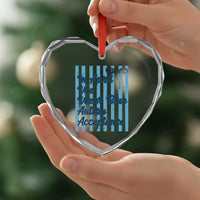 Autism Acceptance Heart Crystal Glass Ornament In April We Wear Blue Support Neurodivergent