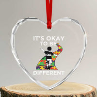 Autism Acceptance Heart Crystal Glass Ornament It's Okay To Be Different