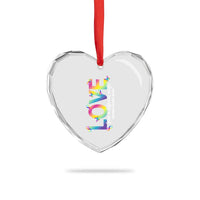 Autism Acceptance Heart Crystal Glass Ornament Love From a Different Angle Rainbow Infinity - Wonder Print Shop