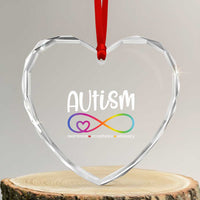 Autism Acceptance Heart Crystal Glass Ornament Neurodivergent Support Infinity Symbol