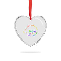 Autism Acceptance Heart Crystal Glass Ornament Respect Love Support Autism Awareness Month