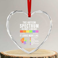 Autism Acceptance Heart Crystal Glass Ornament The Autism Spectrum Is Not Linear - Wonder Print Shop