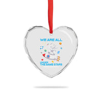 Autism Acceptance Heart Crystal Glass Ornament We Are All Under The Same Stars