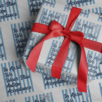 Autism Acceptance Wrapping Paper Roll In April We Wear Blue Support Neurodivergent