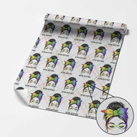 Autism Acceptance Wrapping Paper Roll Neurodiversity Awareness Messy Bun Women