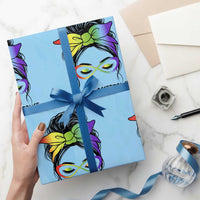 Autism Acceptance Wrapping Paper Roll Neurodiversity Awareness Messy Bun Women