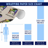 Autism Acceptance Wrapping Paper Roll Neurodiversity Awareness Messy Bun Women