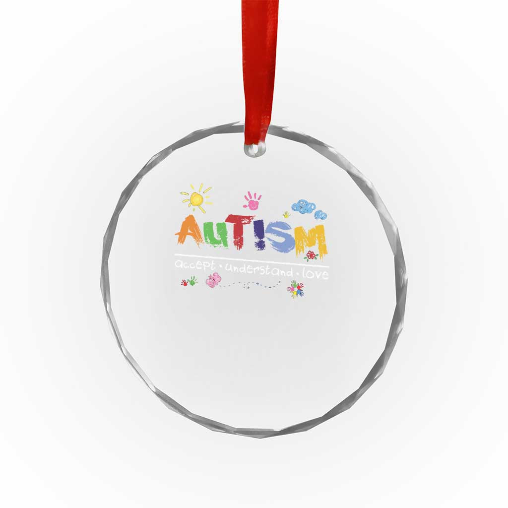 Autism Acceptance Month Crystal Glass Ornament Autism Accept Understand Love SPED Teachers