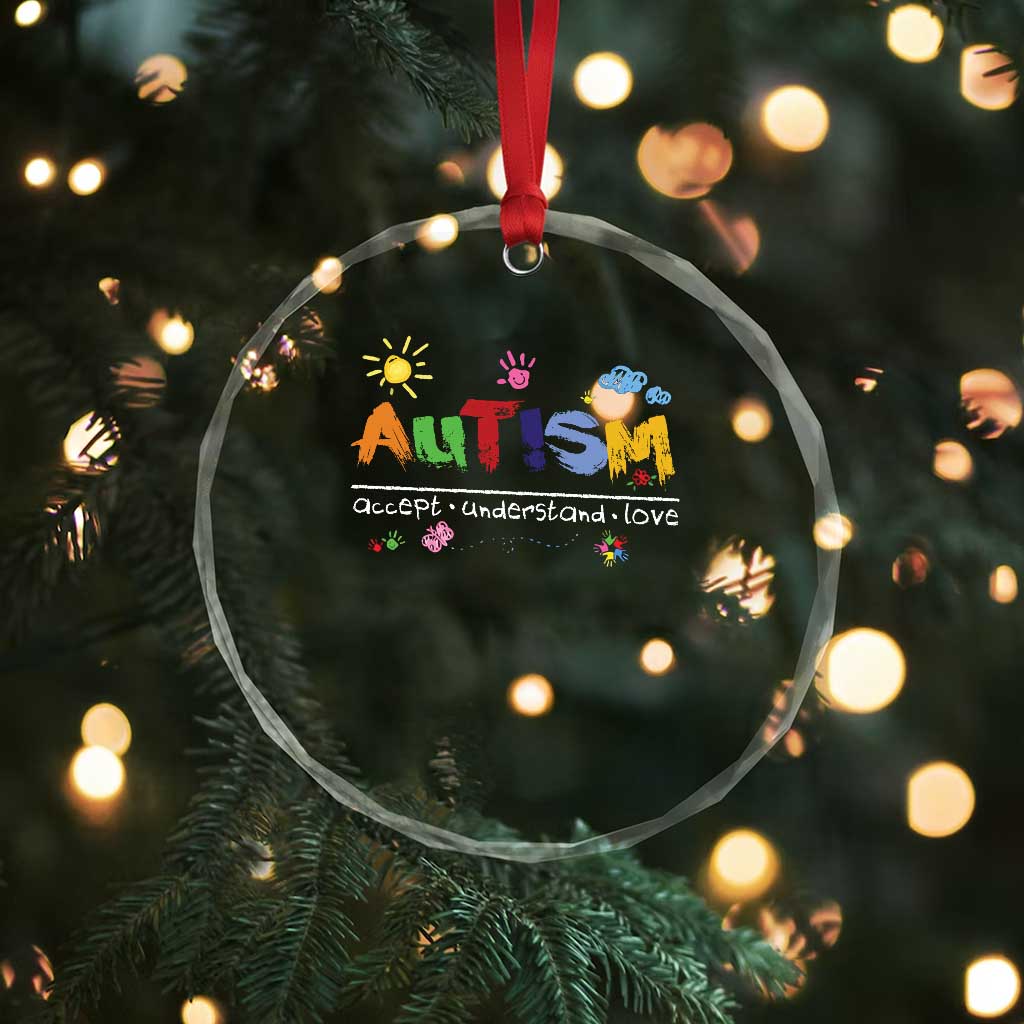 Autism Acceptance Month Crystal Glass Ornament Autism Accept Understand Love SPED Teachers