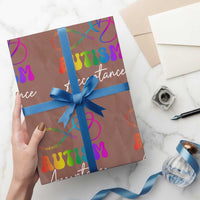 Autism Acceptance Wrapping Paper Roll Advocate Educate Accomodate Include Rainbow Infinity Symbol - Wonder Print Shop