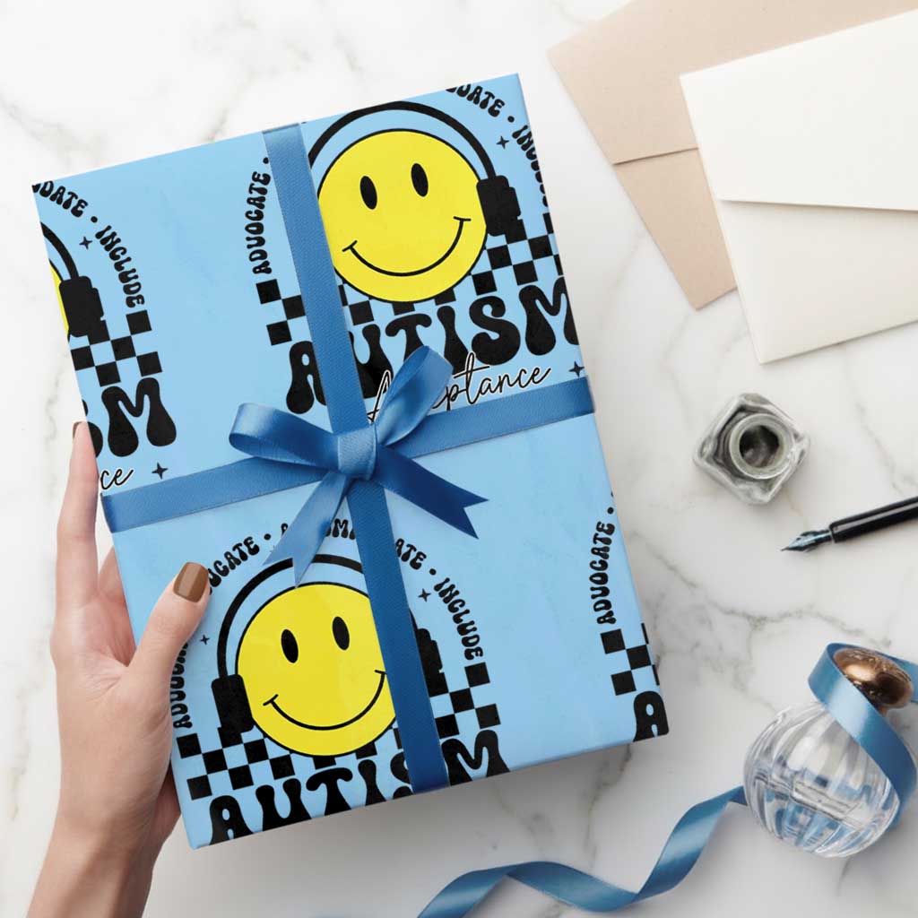 Autism Acceptance Wrapping Paper Roll Advocate Educate Accomodate Include Special Education - Wonder Print Shop