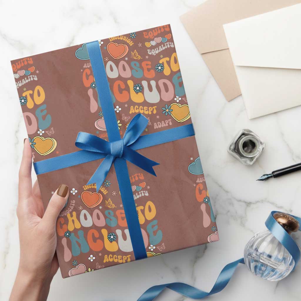 Autism Acceptance Wrapping Paper Roll Choose To Include Inclusion Matters - Wonder Print Shop