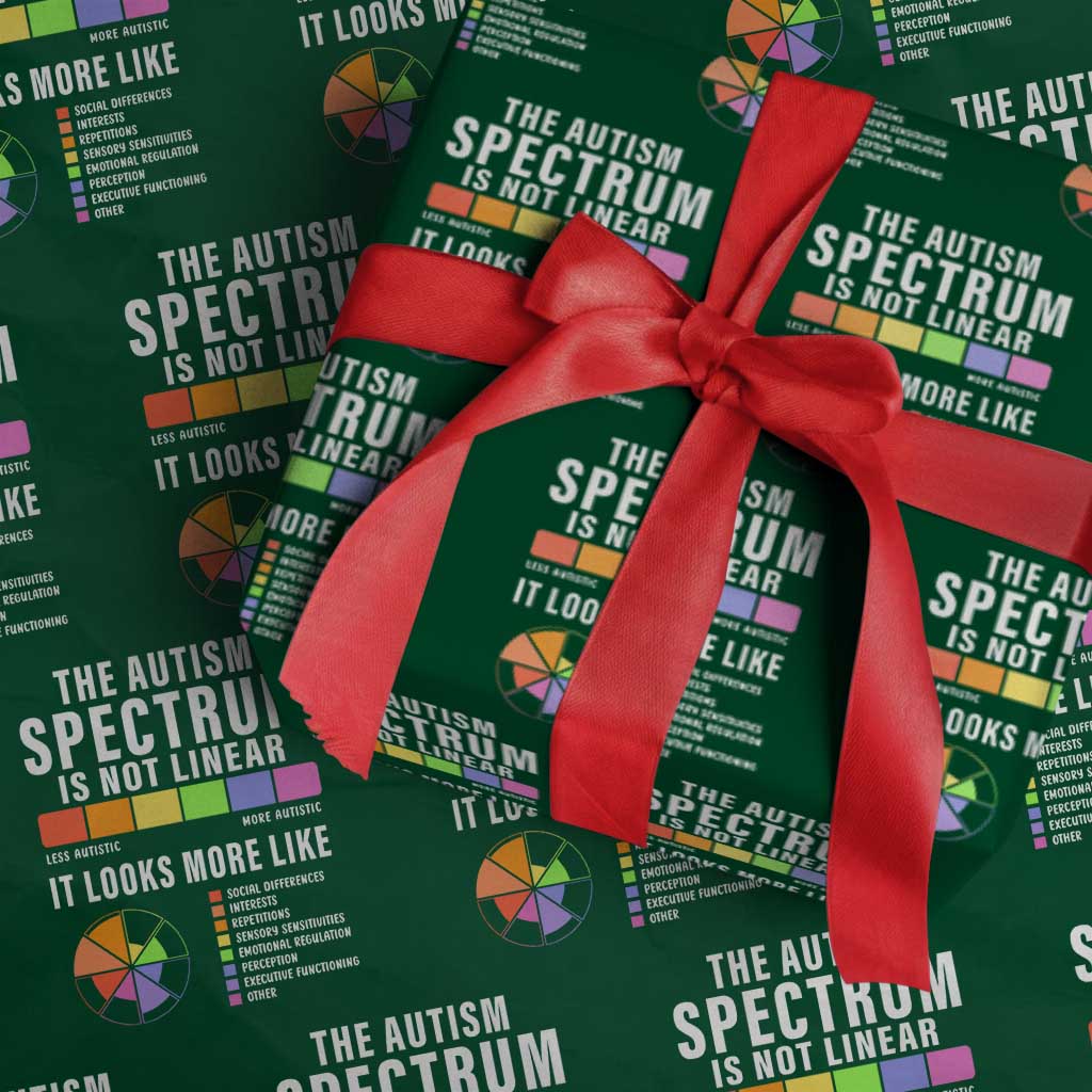 Autism Acceptance Wrapping Paper Roll The Autism Spectrum Is Not Linear - Wonder Print Shop