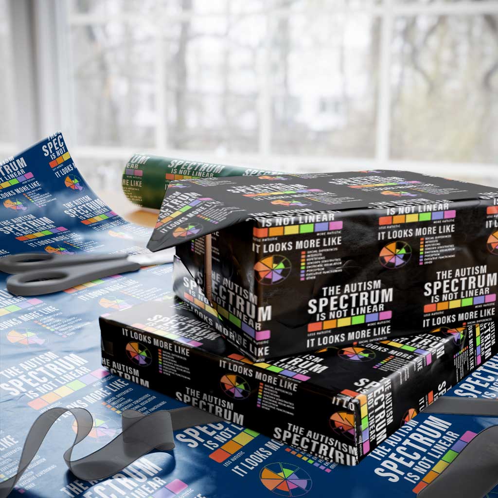 Autism Acceptance Wrapping Paper Roll The Autism Spectrum Is Not Linear - Wonder Print Shop