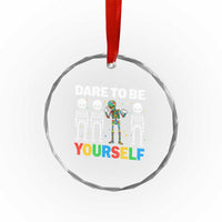 Autism Awareness 67 Crystal Glass Ornament Dare To Be Yourself Six Seven Autism Skeleton