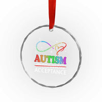 Autism Awareness Acceptance Crystal Glass Ornament Advocate Educate Accommodate Include Infinity Symbol