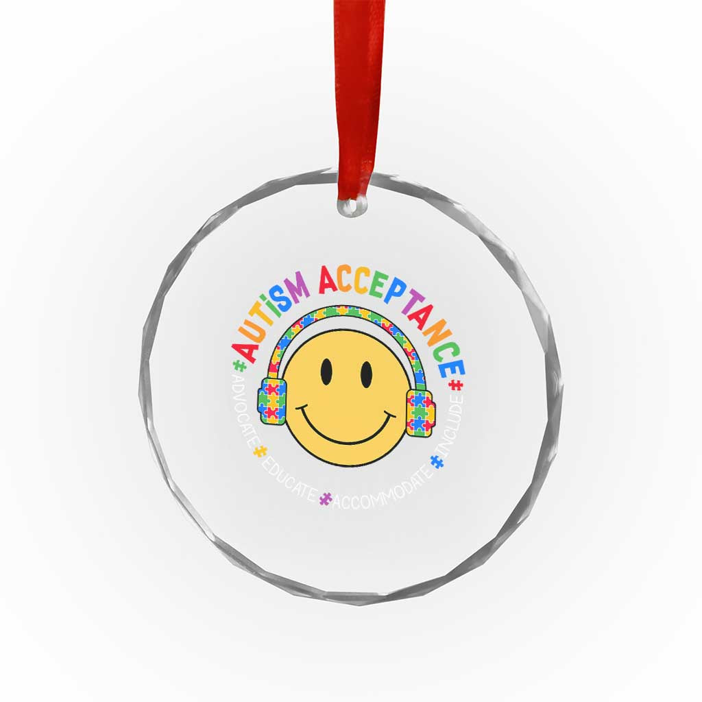 Autism Awareness Acceptance Crystal Glass Ornament Special Education Teacher Kids - Wonder Print Shop