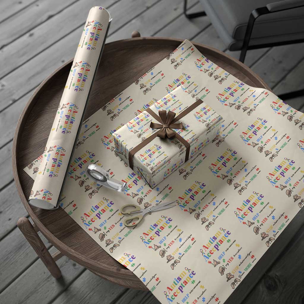 Autism Awareness Acceptance Hand Sign Language SPED Teacher Wrapping Paper Roll