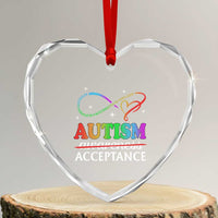 Autism Awareness Acceptance Heart Crystal Glass Ornament Advocate Educate Accommodate Include Infinity Symbol