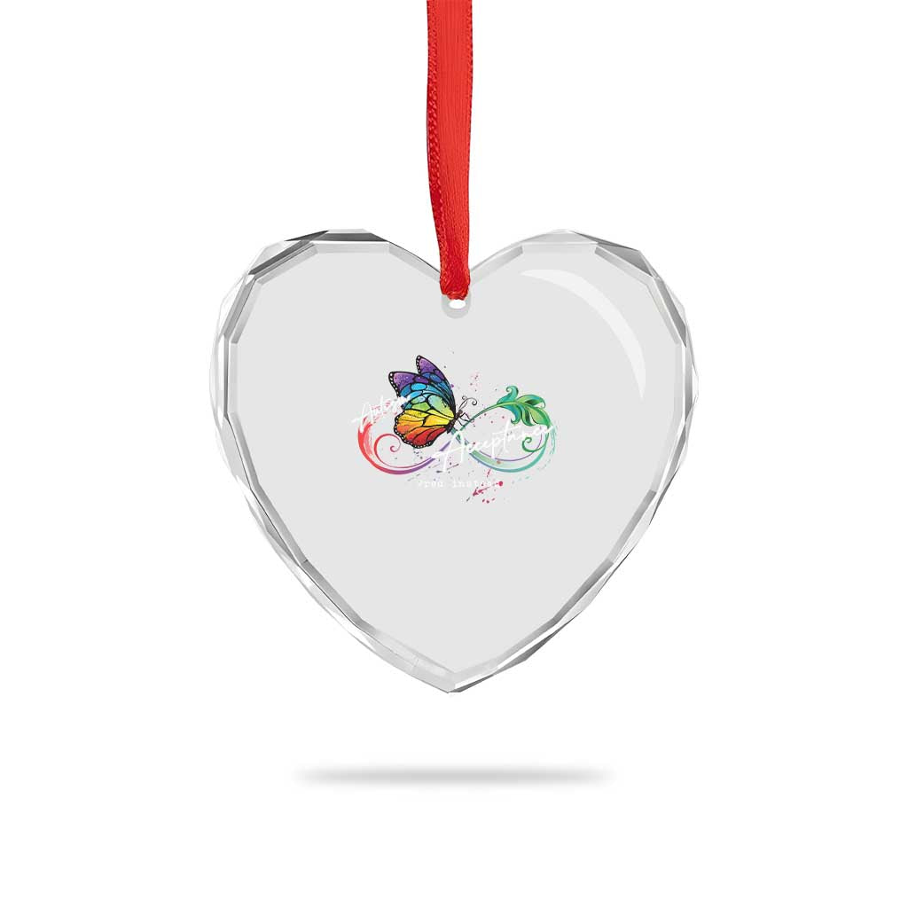 Autism Awareness Acceptance Red Instead Heart Crystal Glass Ornament Infinity Symbol Rainbow Butterfly Feather