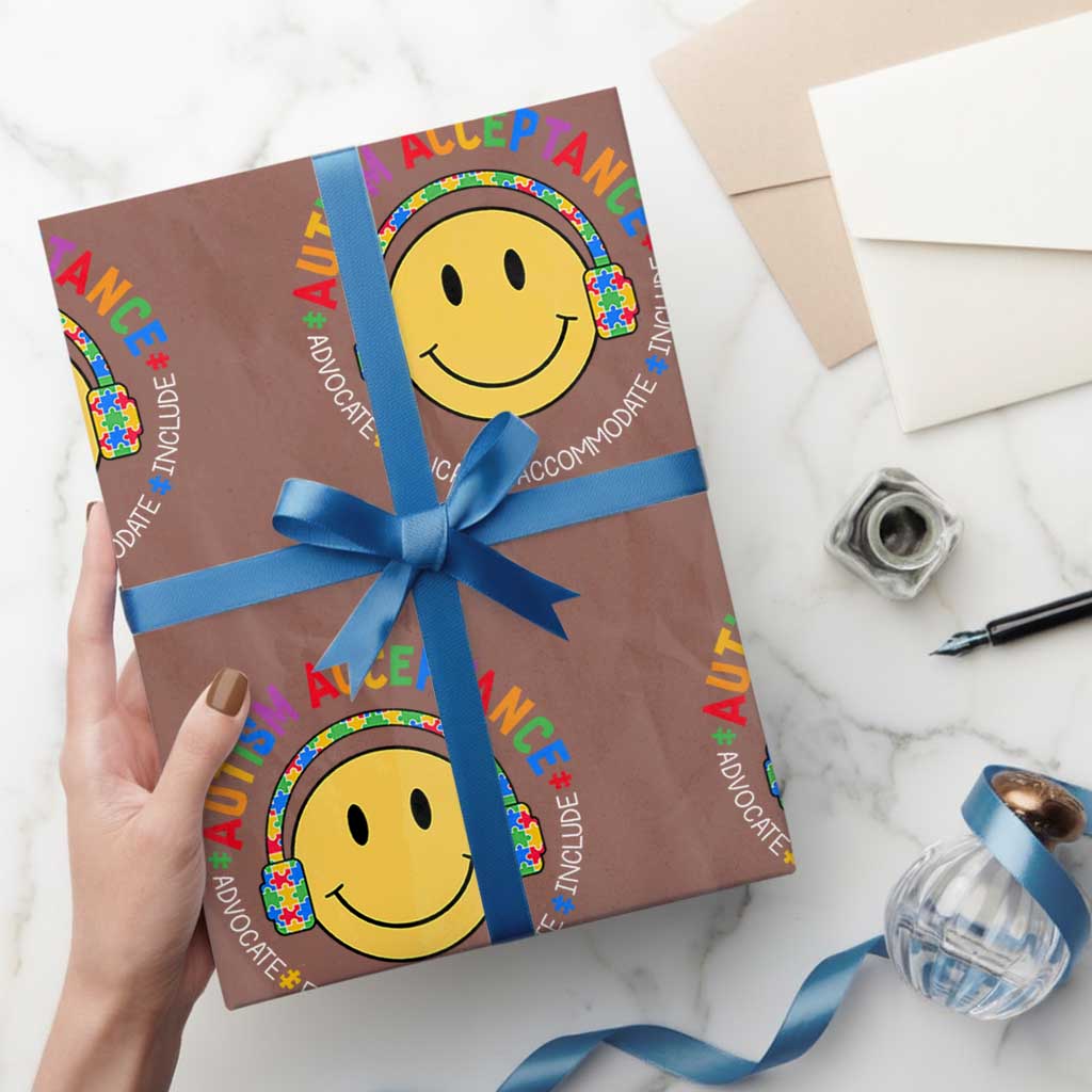 Autism Awareness Acceptance Wrapping Paper Roll Special Education Teacher Kids - Wonder Print Shop