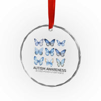 Autism Awareness Blue Butterflies Crystal Glass Ornament Accept Love Understand TS02