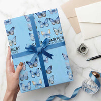 Autism Awareness Blue Butterflies Wrapping Paper Roll Accept Love Understand - Wonder Print Shop
