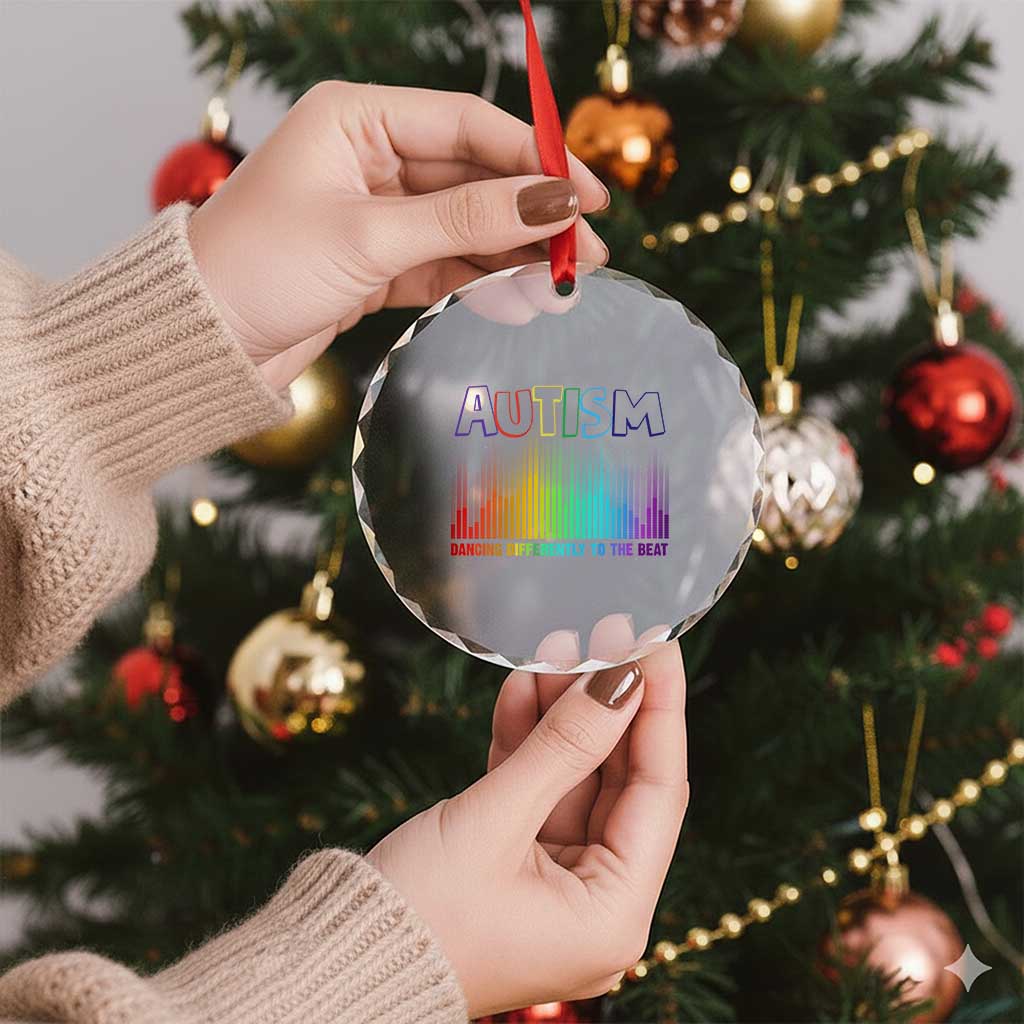 Autism Awareness Crystal Glass Ornament Autism Dancing Differently To The Beat