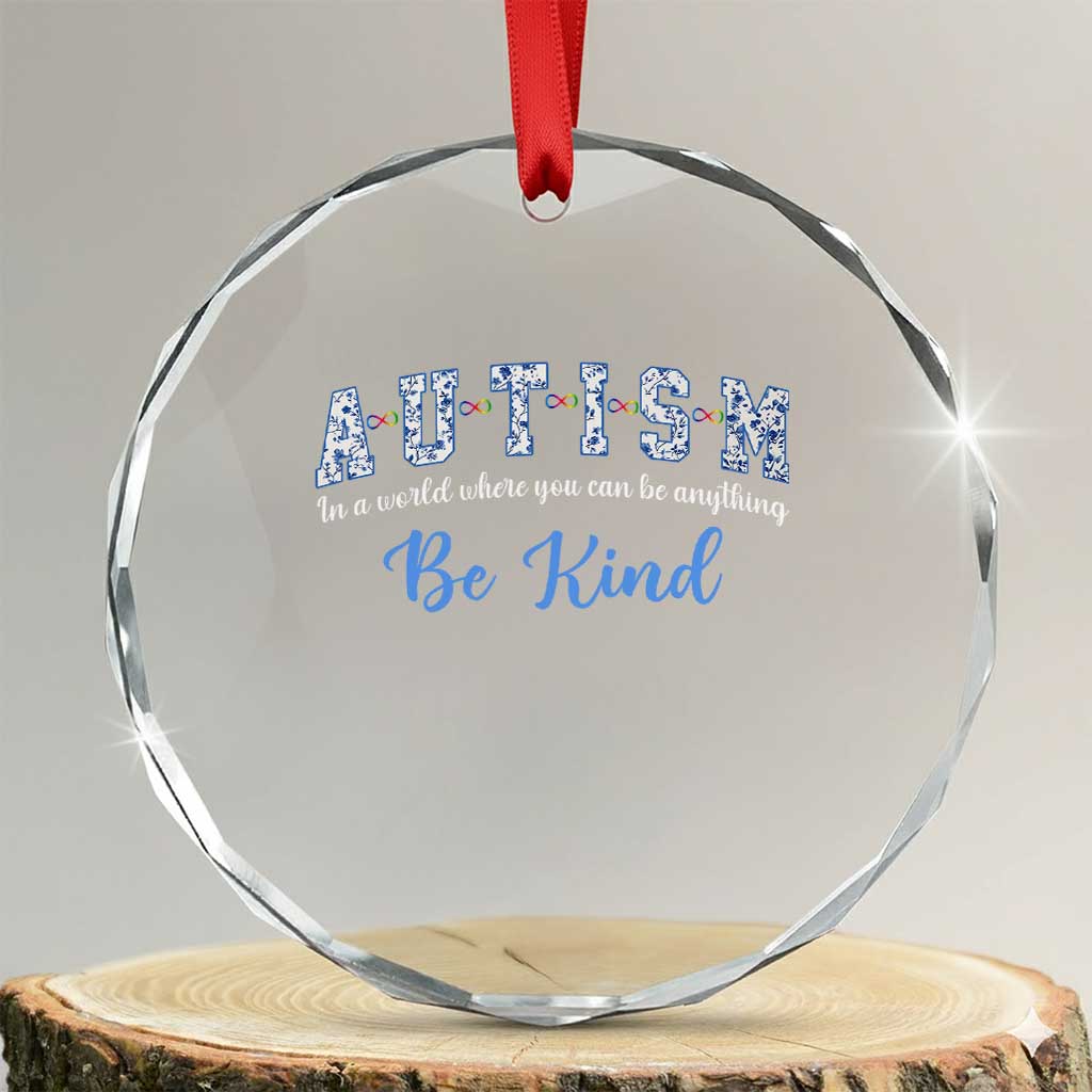 Autism Awareness Crystal Glass Ornament Neurodivergent Pride Infinity Symbol Support