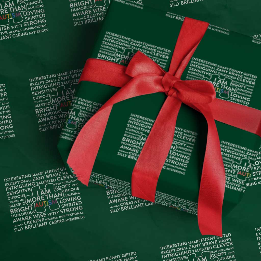 Autism Awareness Wrapping Paper Roll I Am More Than Autism Puzzle Piece