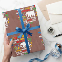 Autism Awareness Wrapping Paper Roll Non Verbal Doesn't Mean That I Have Nothing To Say Puzzle Bear