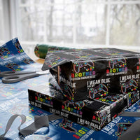 Autism Awareness Gamer Wrapping Paper Roll I Wear Blue for My Brother Video Game Family Support - Wonder Print Shop