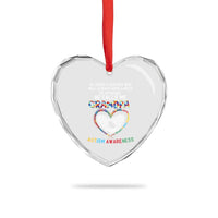 Autism Awareness Grandpa Heart Crystal Glass Ornament So There's This Boy Who Will Always Have A Piece Of My Heart He Calls Me Grandpa