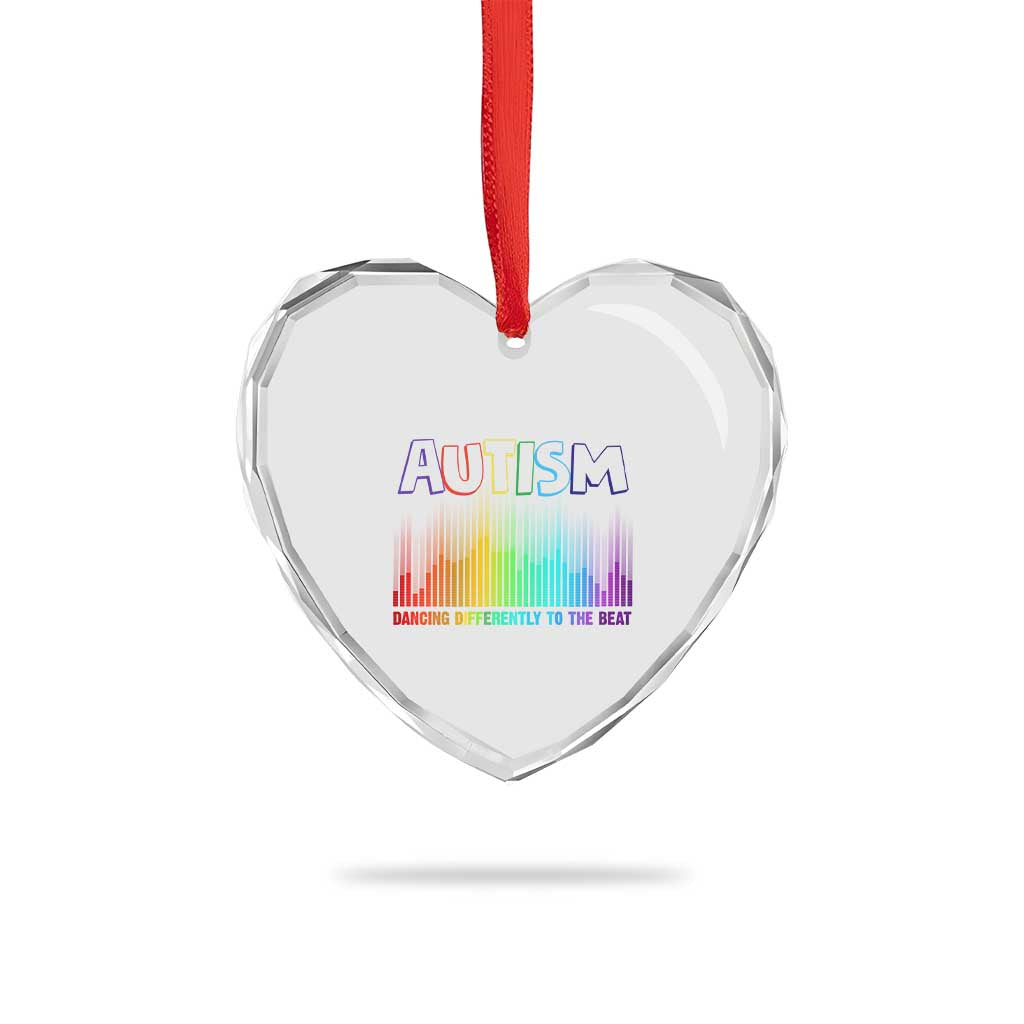 Autism Awareness Heart Crystal Glass Ornament Autism Dancing Differently To The Beat