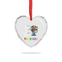 Autism Awareness Heart Crystal Glass Ornament I Will Speak Fight Advocate For You So That One Day You Can Do It