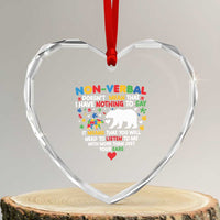 Autism Awareness Heart Crystal Glass Ornament Non Verbal Doesn't Mean That I Have Nothing To Say Puzzle Bear