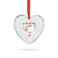 Autism Awareness Heart Crystal Glass Ornament Non Verbal Doesn't Mean That I Have Nothing To Say Puzzle Bear
