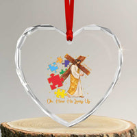 Autism Awareness Jesus Heart Crystal Glass Ornament Oh How He Loves Us Christian Bible Verse