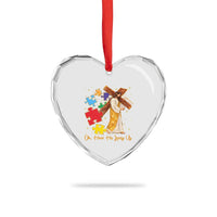Autism Awareness Jesus Heart Crystal Glass Ornament Oh How He Loves Us Christian Bible Verse