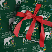 Autism Awareness Mom Wrapping Paper Roll I Will Speak Fight Advocate For You So That You Can Do It For Yourself